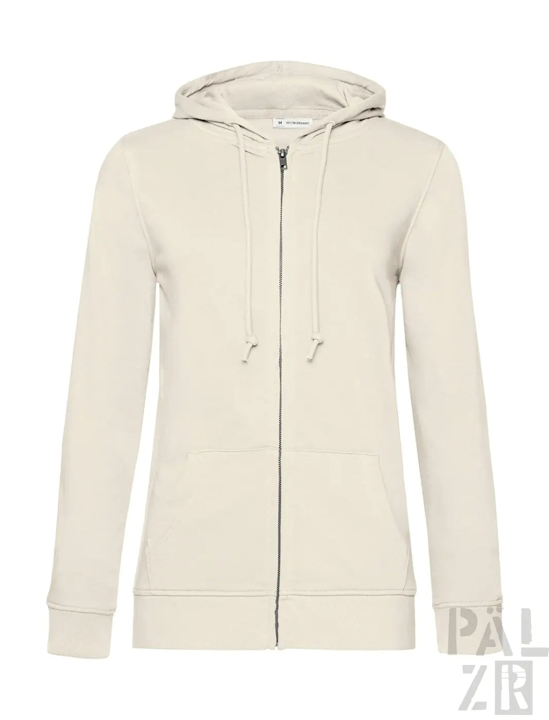 Cream zip-up hoodie mit kapiuze und rippbündchen aus weichem baumwollmischgewebe für frauen in verschiedenen farben