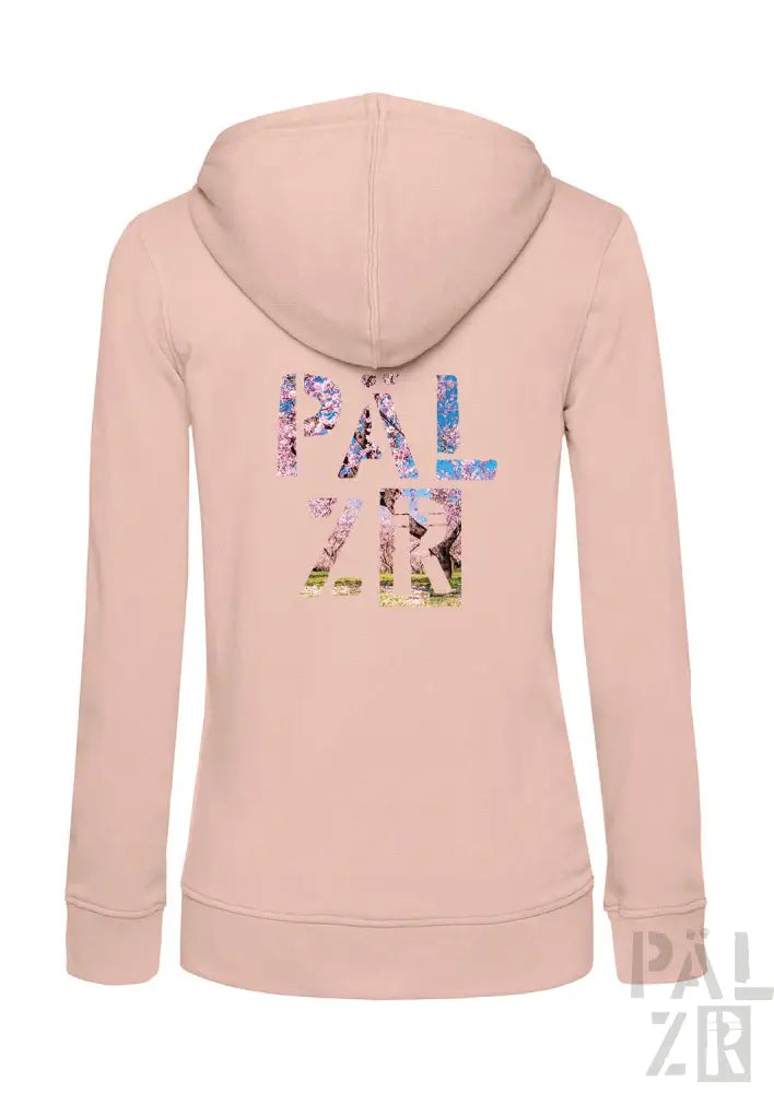Rosa Pal Ziler Hoodie mit farbenfrohem Grafikdesign auf dem Rücken.