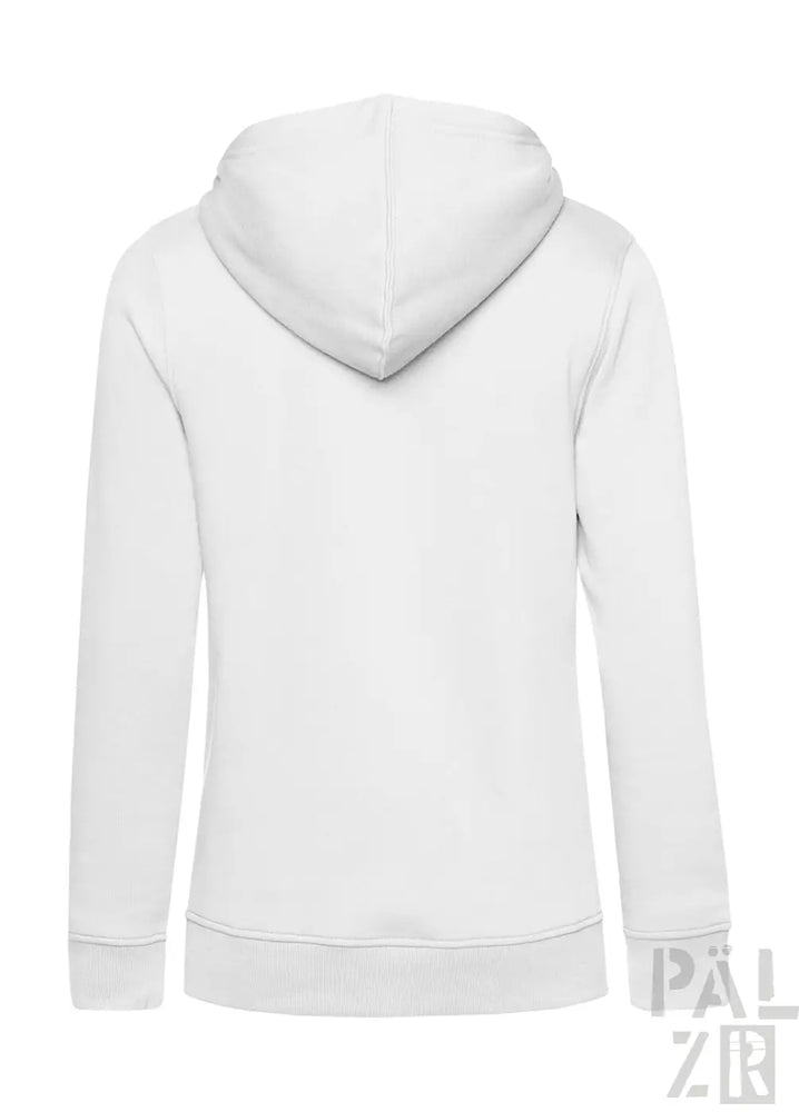 Weißer frauen hoodie frtz wltr mit weichem, glattem stoff und gerippten bündchen und saum in verschiedenen farben