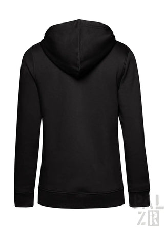 Schwarzer frauen hoodie kaisers lautern mit kapuze und gerippten bündchen und saum in verschiedenen farben