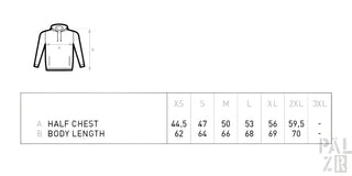 Schwarz-weißes Hoodie mit Kapuze, Reißverschluss, Kordelzug am Saum und gerippte Bündchen.