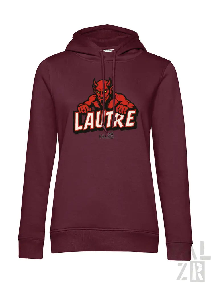 Bordeaux-Farbenes Hoodie mit Teufel-Design und ’lautre’-Text