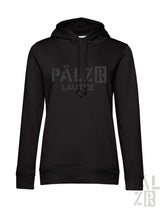 Schwarzer pälzr l’autre frauen hoodie mit dezentem grauem logo print auf der brust verschiedene farben