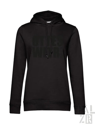 Schwarzer Hoodie mit Kordelzug-Haube und gerippten Bündchen, aus weichem Baumwollmischgewebe.