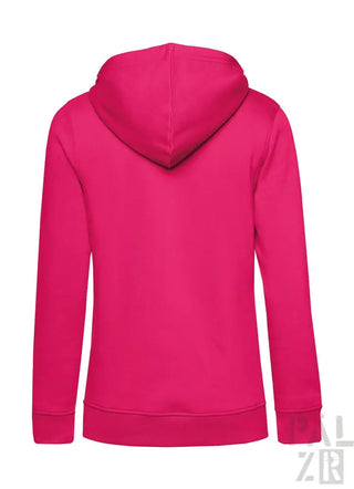 Heißrosa Hoodie mit Kordelkapuze und langen Ärmeln.