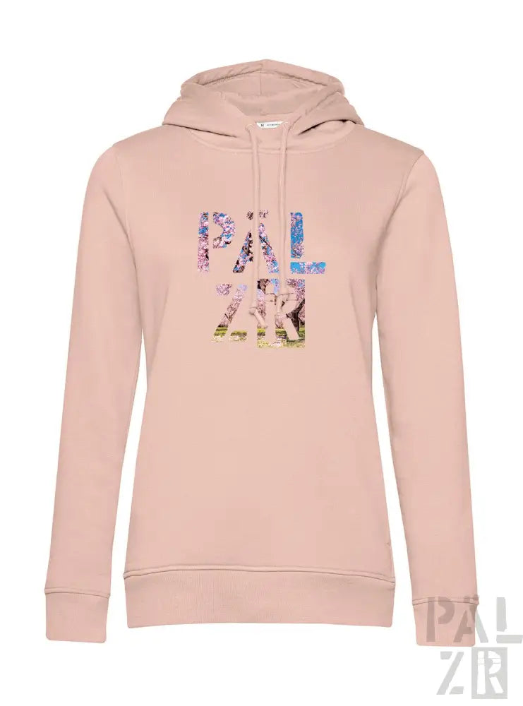 Rosa Hoodie mit floralem ’palzir’-Grafikdesign, weiches Baumwollmaterial.