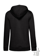Schwarzer frauen hoodie pälzr mandelblüte mit kapuze und gerippten bündchen und saum