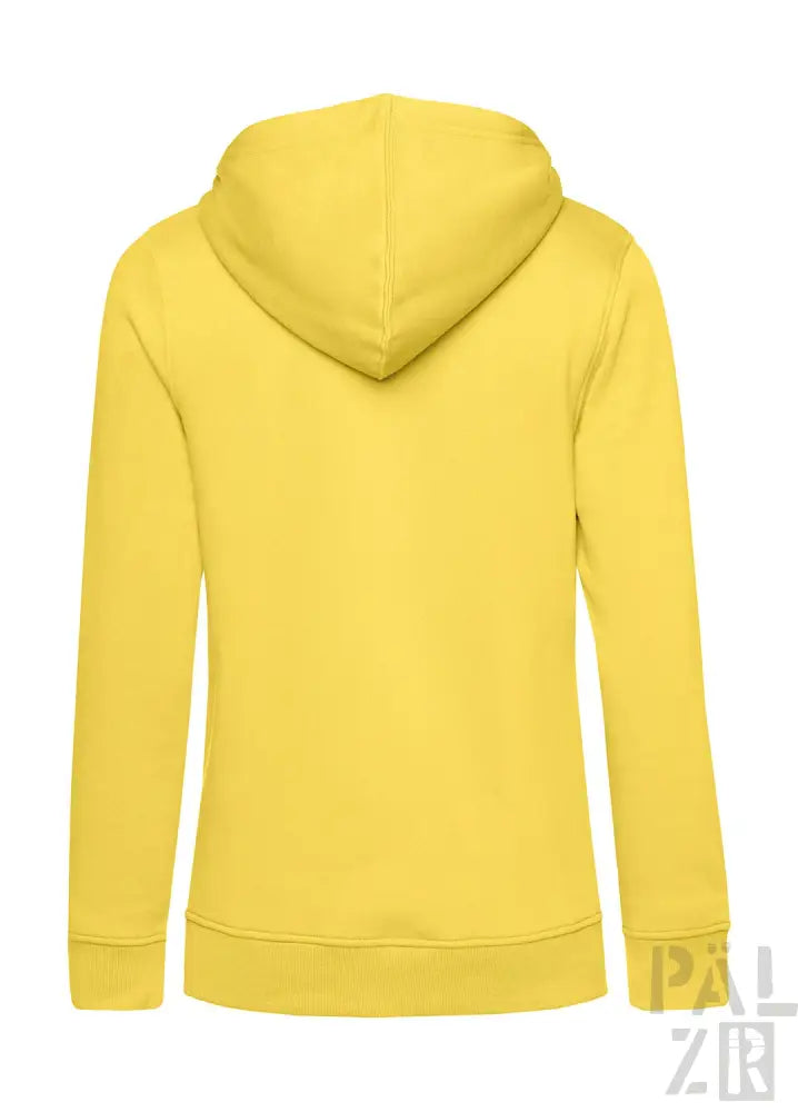 Gelbes Hoodie mit Kordelzugkapuze und gerippten Bündchen, aus weichem Baumwollstoff.