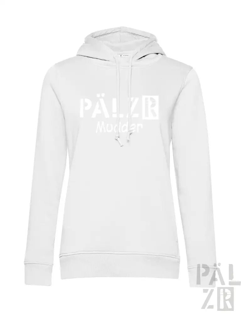 Weißes Hoodie mit ’palzie’-Logo und Kapuze, aus Baumwolle.