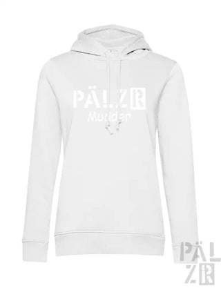 Weißes Hoodie mit ’palzie’-Logo und Kapuze, aus Baumwolle.