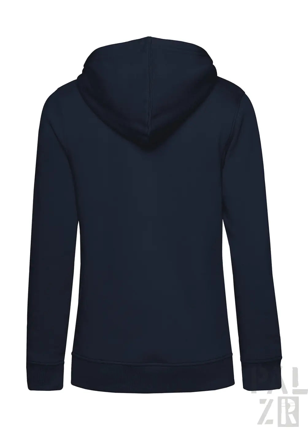 Frauen hoodie navy blau mit durchgehendem reißverschluss und gerippten bündchen von pälzr originals