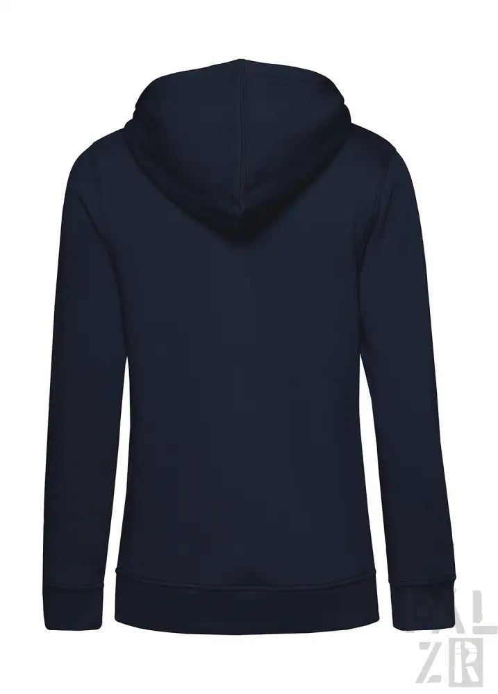Marineblaue Hoodie mit Kapuze und langen Ärmeln, aus weichem Baumwollmaterial gefertigt.