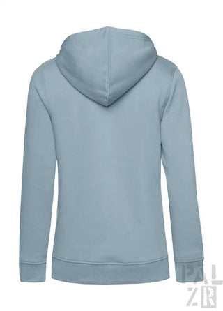 Hellblaues Hoodie mit Kordelzugkappe und gerippten Bündchen, aus weichem Baumwollstoff.