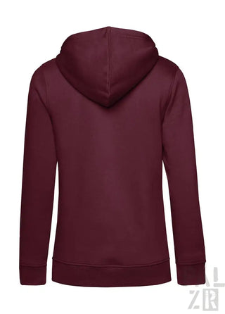 Bordeaux-Farbenes Hoodie mit Kapuze und Kordelzug, aus Fleece-Material gefertigt.