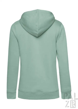 Minzgrüner Hoodie mit Kordelzugkapuze und gerippten Bündchen, aus weichem Baumwollmischgewebe.