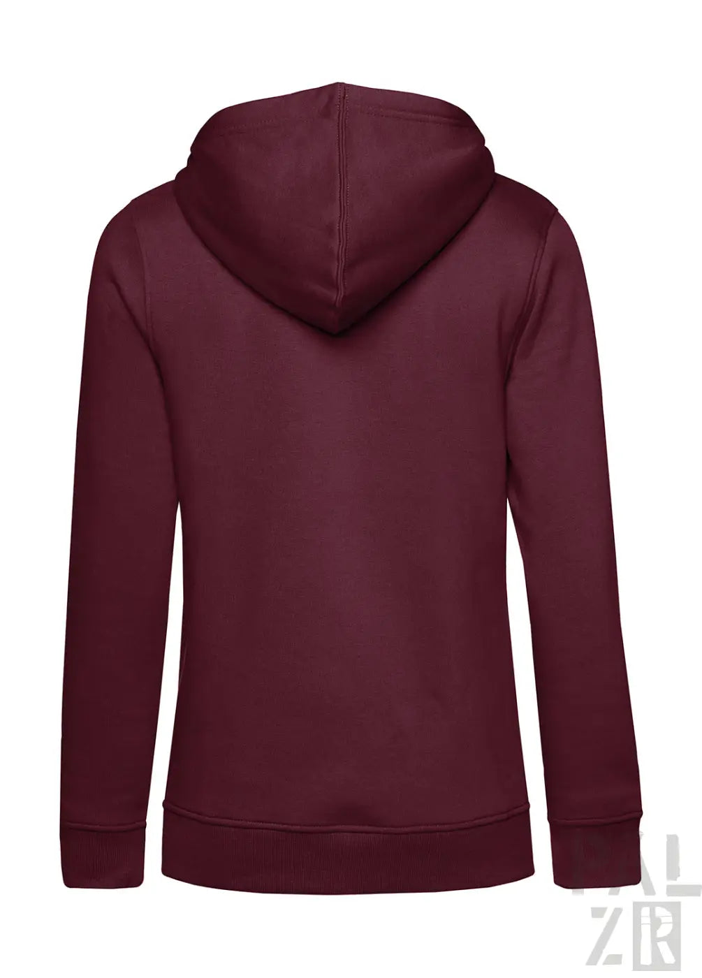 Frauen hoodie von palzwoi in dunkelrot mit kapuze und gerippten bündchen aus weichem material