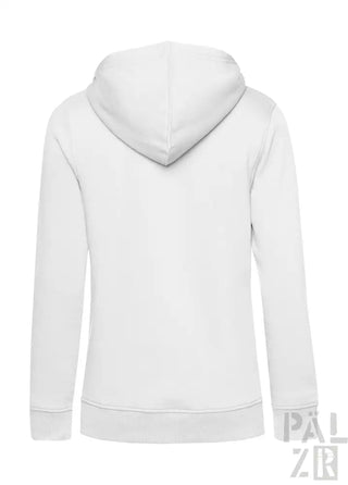 Weißes Hoodie mit Kapuze und Kordelzügen, aus Baumwolle gefertigt.