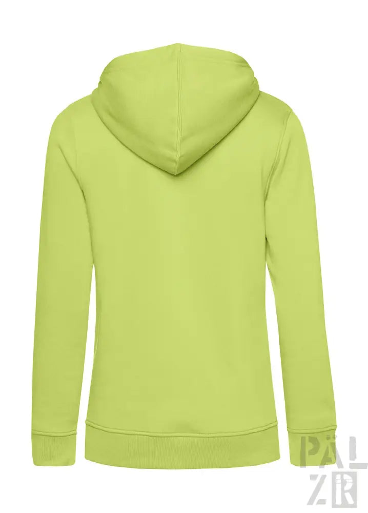 Limetgrüner Hoodie mit Kapuze und Kordelzügen, aus weichem Baumwollmaterial gefertigt.