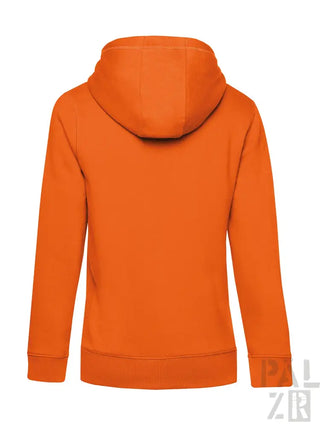 Orangefarbene Kapuzenjacke mit Kordelzugkapuze und gerippten Bündchen, aus Baumwolle.