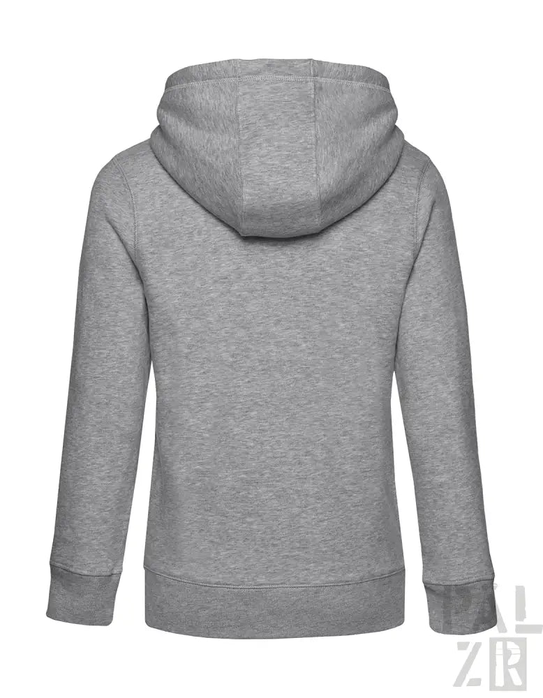 Hellgraue Kapuzenjacke mit Kordelzugkappe und gerippten Bündchen.