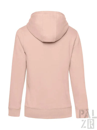 Hellrosa Hoodie mit Kordelzugkapuze und langen Ärmeln.