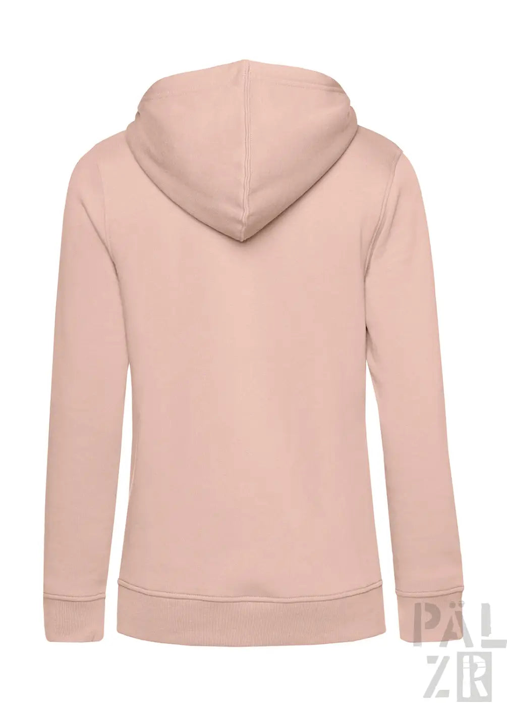 Frauen hoodie sternegugger in sanftem blush rosa mit kapuze und geripptem saum und bündchen aus weichem material