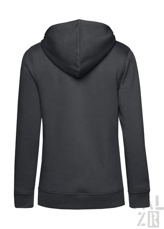 Kohle-graue Kapuzenjacke mit Kordelkapuze und gerippten Bündchen, aus weicher Baumwollmischung.