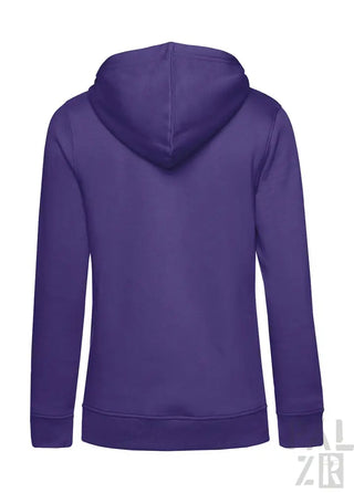 Lila Hoodie mit Kapuze und Kordelzügen, aus Fleece-Material.