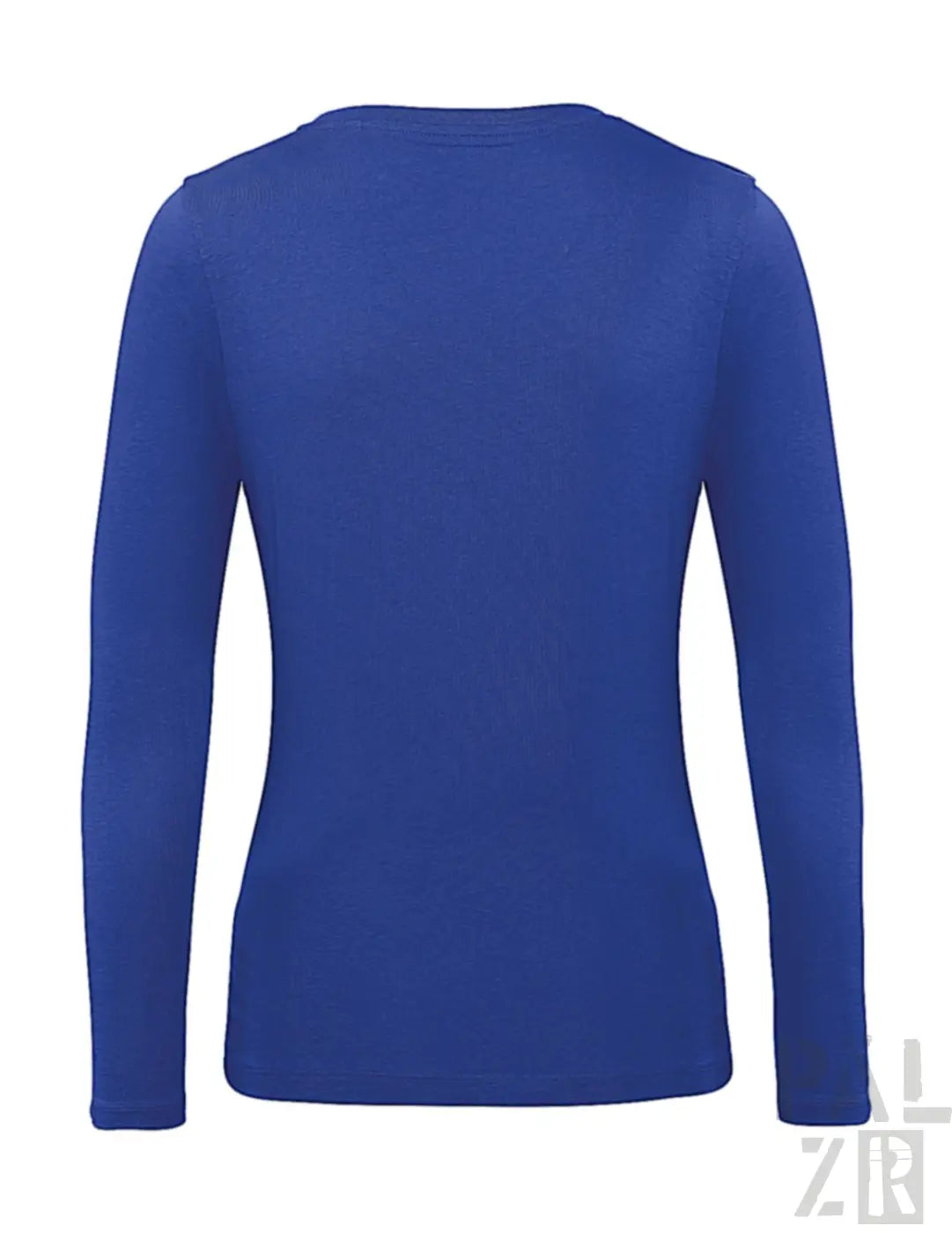 Königsblaues langärmliges Thermoshirt mit V-Ausschnitt und gerippten Bündchen.