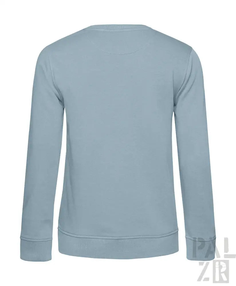 Hellblaues Crew-Neck-Sweatshirt mit gerippten Bündchen und Saum, aus Baumwolle.