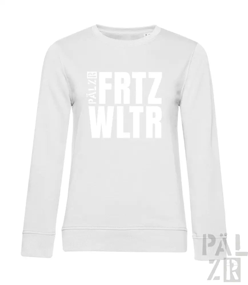 Weißes Baumwoll-Sweatshirt mit ’fritz wltr’-Textdesign.