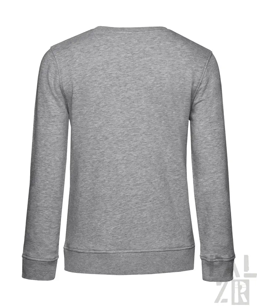 Hellgrauer Rundhals-Sweatshirt mit gerippten Bündchen und Saum.