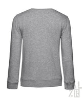 Heather grauer Rundhals-Sweatshirt mit gerippten Bündchen und Saum.