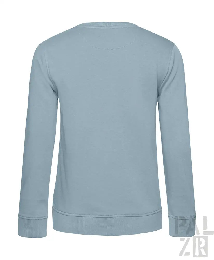 Hellblaues Crewneck-Sweatshirt mit gerippten Bündchen und Saum, aus weichem Baumwollstoff.