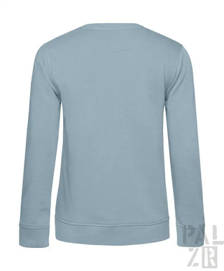 Hellblaues Crewneck-Sweatshirt mit gerippten Bündchen und Saum, aus weichem Baumwollstoff.