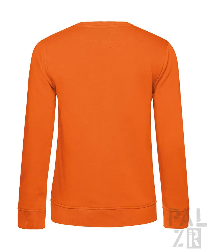 Orange Crew-Neck-Sweatshirt mit gerippten Bündchen und Saum, aus Baumwolle gefertigt.