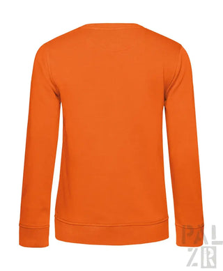 Orange Crew-Neck-Sweatshirt mit gerippten Bündchen und Saum, aus Baumwolle gefertigt.