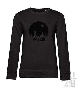 Schwarzes Sweatshirt mit ’palz’-Logo und tropfendem Design, aus Baumwolle gefertigt.