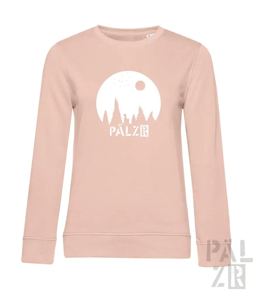 Hellrosa Bio-Baumwoll-Sweatshirt mit ’palzr’-Logo und Silhouetten-Design.