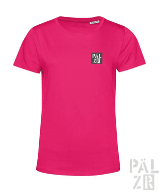 Fuchsia-rosa T-Shirt mit ’palzir’-Logo auf der Brust, aus Baumwolle gefertigt.