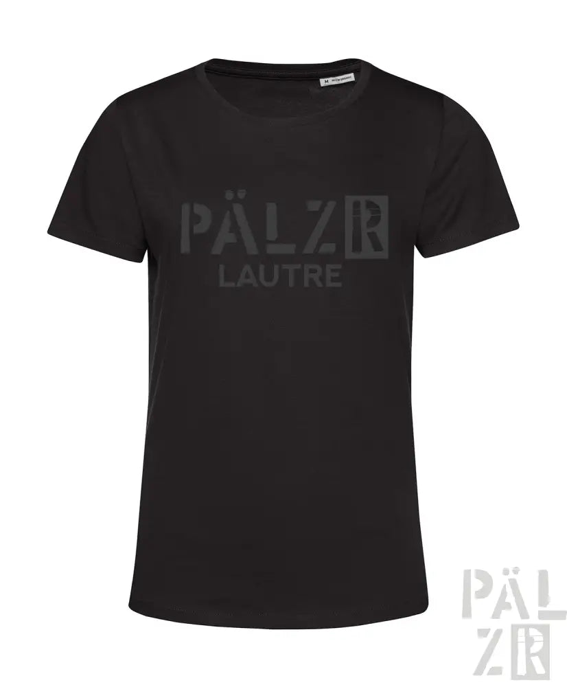 Schwarzes T-Shirt mit Textdesign ’pälzr lautre’, aus Baumwolle.