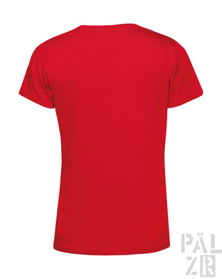 Rote frauen kurzarm t-shirt von lautre1900 mit klassischem rundhalsausschnitt in verschiedenen farben