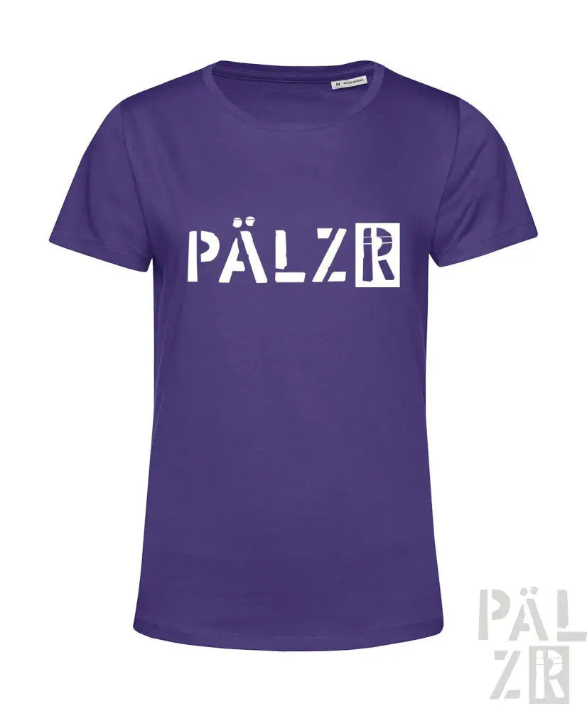 Lila T-Shirt mit ’pälzr’ Logo-Design, aus Baumwolle.