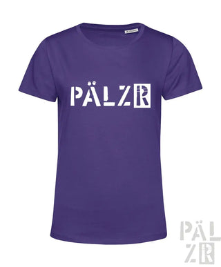 Lila T-Shirt mit ’pälzr’ Logo-Design, aus Baumwolle.