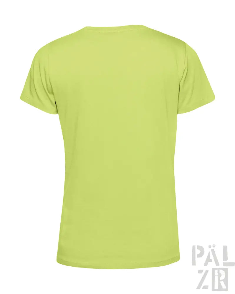 Limetgrünes T-Shirt mit Rundhals und kurzen Ärmeln, aus Baumwolle.