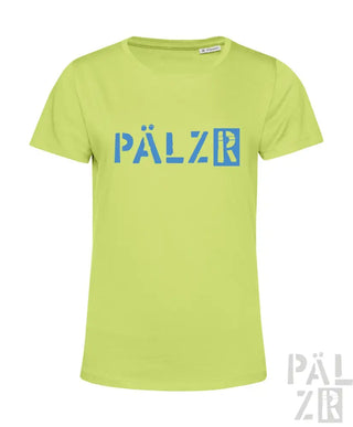 Limegrünes Pälzer T-Shirt mit blauem Logodesign.