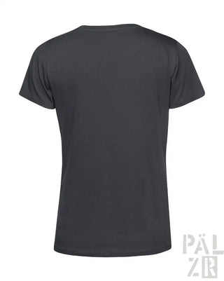 Dunkelgraues T-Shirt mit Rundhals und kurzen Ärmeln, aus Baumwolle gefertigt.Charakter: Das Hauptobjekt in diesem Bild ist ein **dunkelgraues T-Shirt** mit einem klassischen Design, das einen runden Ausschnitt und kurze Ärmel aufweist und aus weichem