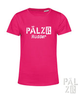 Helle pinke damen t shirt mit weißem pälzr mudder schriftzug aus verschiedenen farben