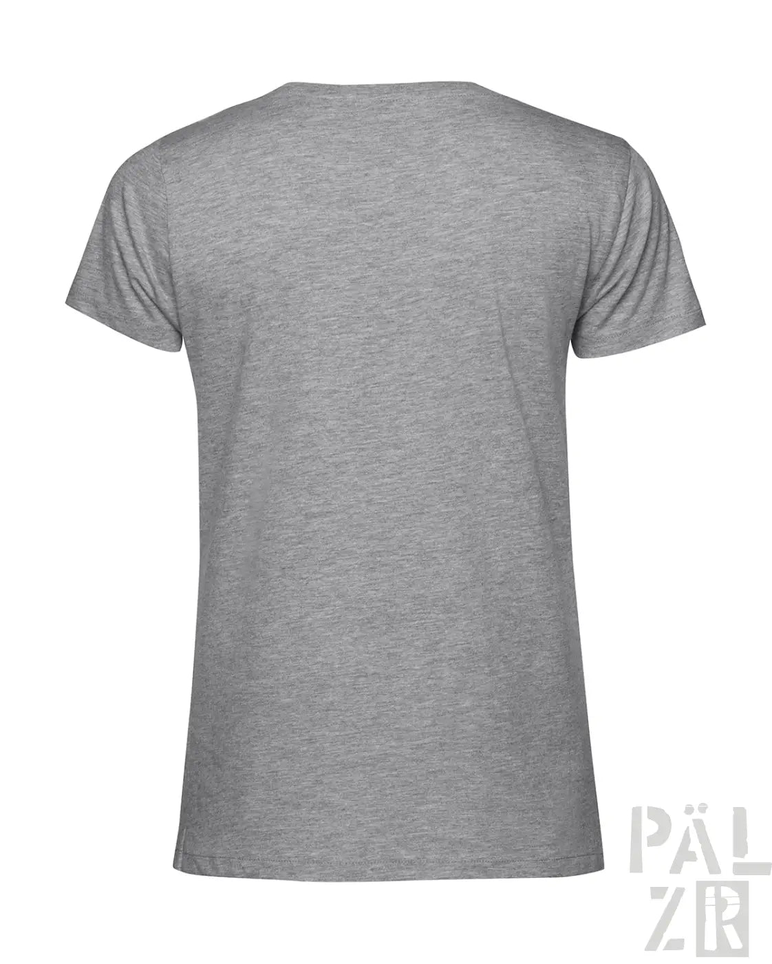 Graues meliertes baumwoll t-shirt frauen pälzr oma mit klassischem rundhalsausschnitt und kurzen ärmeln