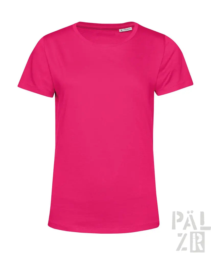 Fuchsia-rosa T-Shirt mit kurzen Ärmeln und Rundhals, aus Baumwolle gefertigt.